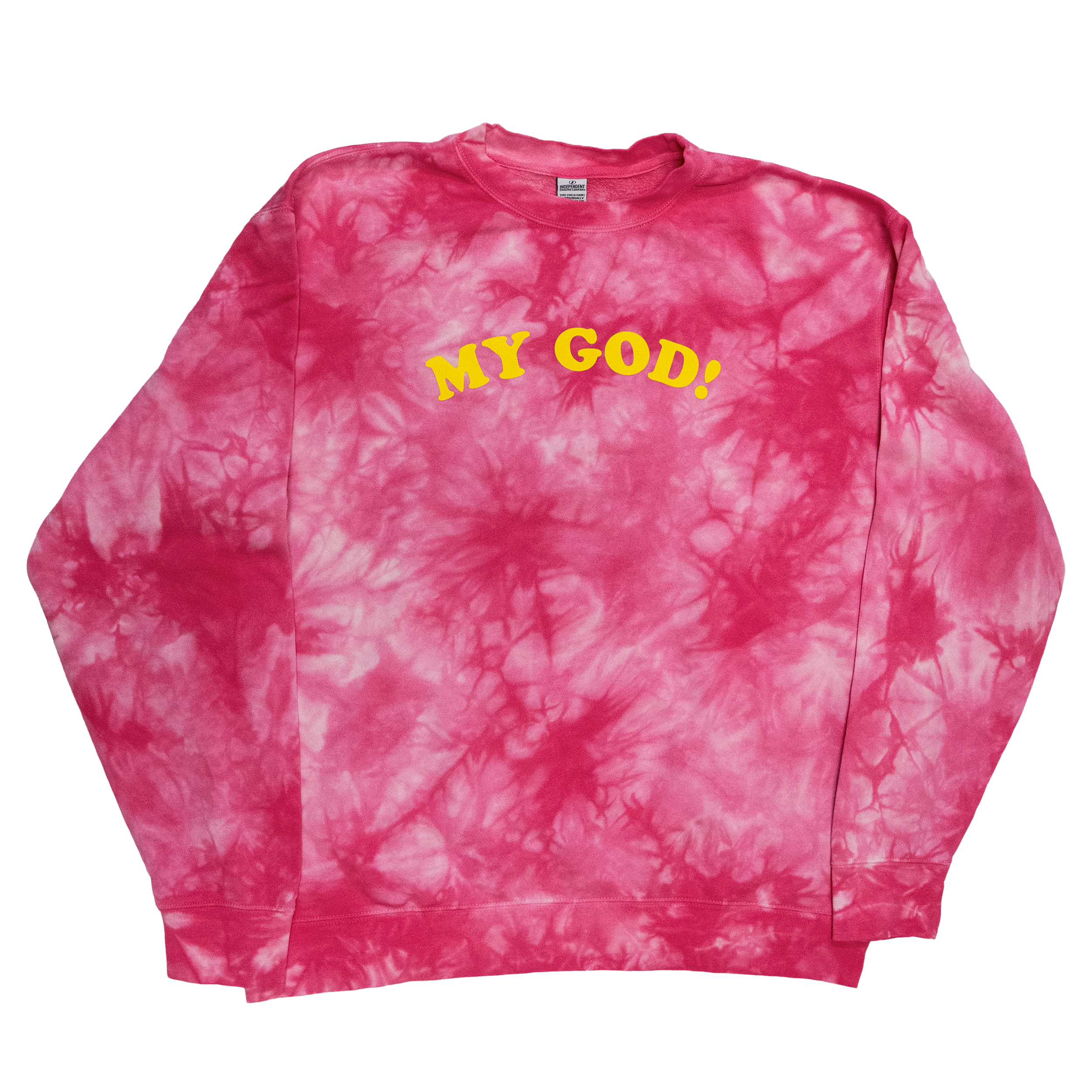 MY GOD! Pink Tie Dye Crewneck Sweatshirt