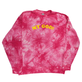 MY GOD! Pink Tie Dye Crewneck Sweatshirt